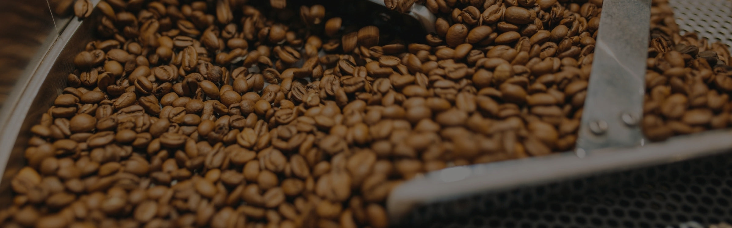 Gros plan sur des grains de café fraîchement torréfiés