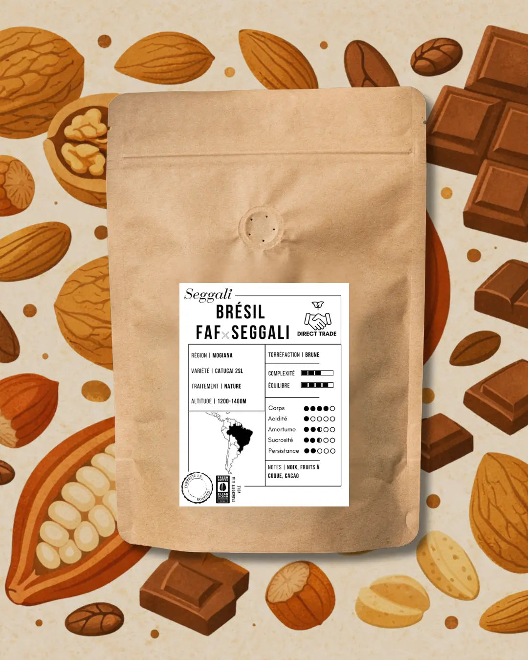 Sachet de café Seggali du Brésil FAF x Seggali