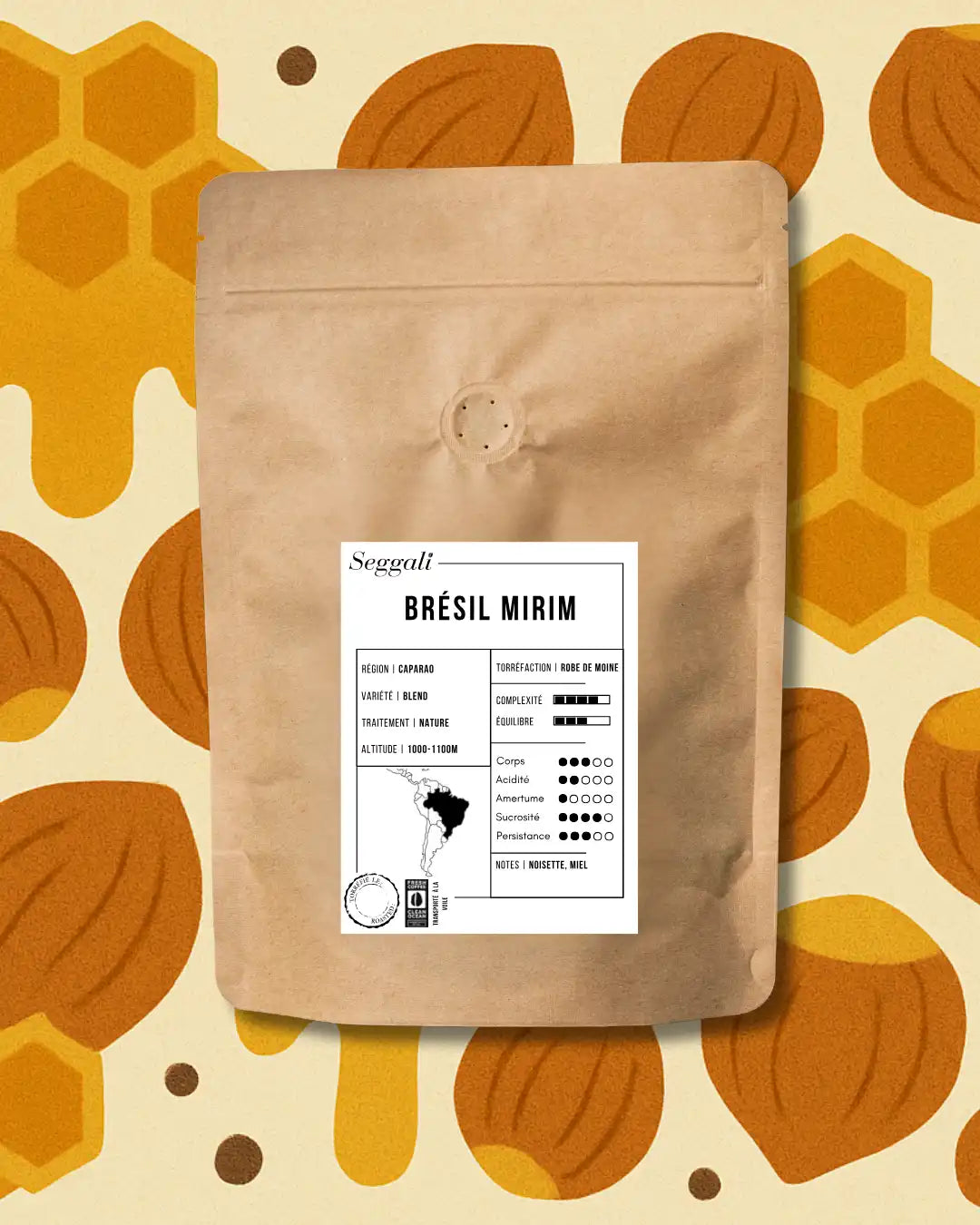 Sachet de café Seggali du Brésil Mirim FCCO