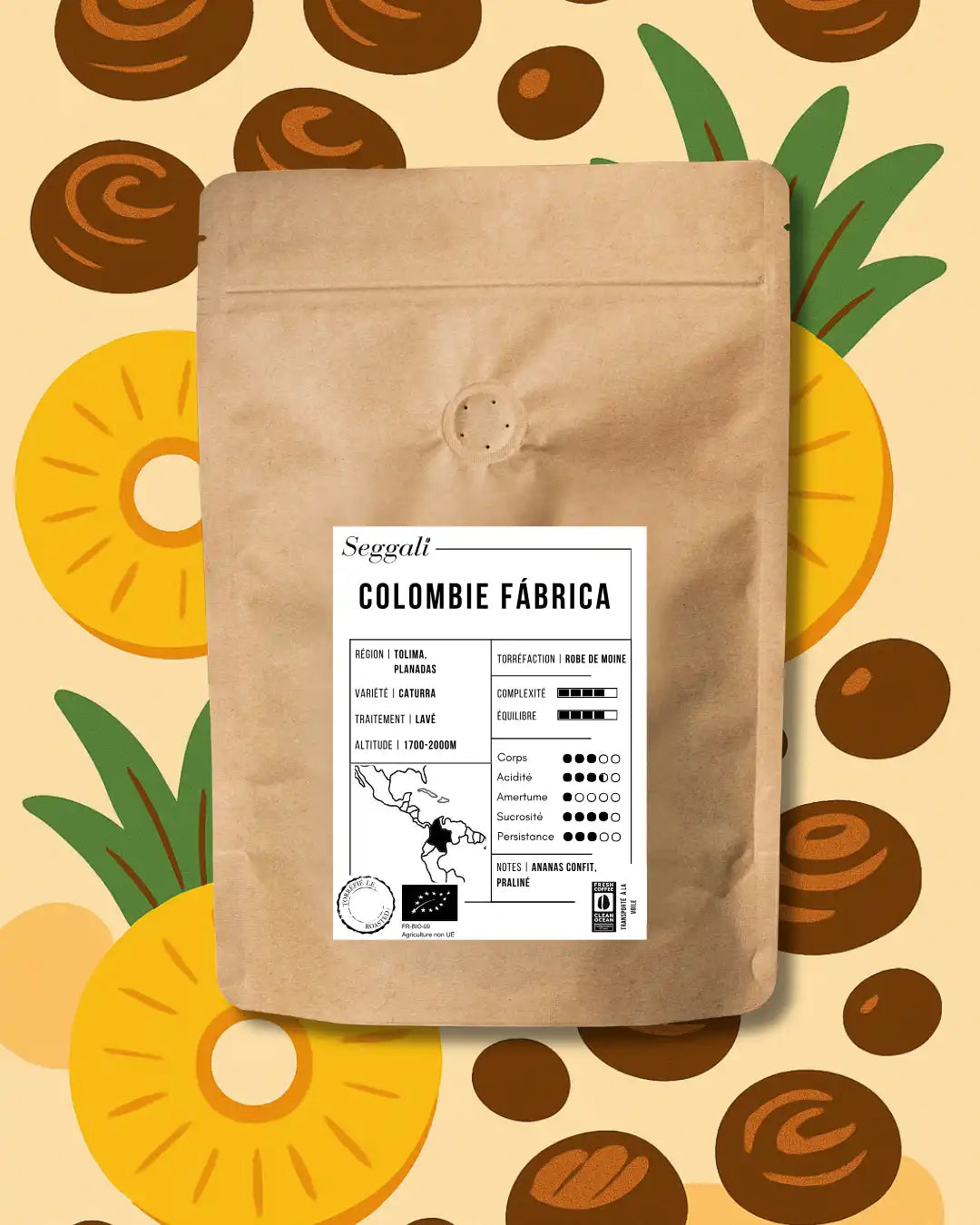 Sachet de café Seggali du Colombie Fábrica FCCO