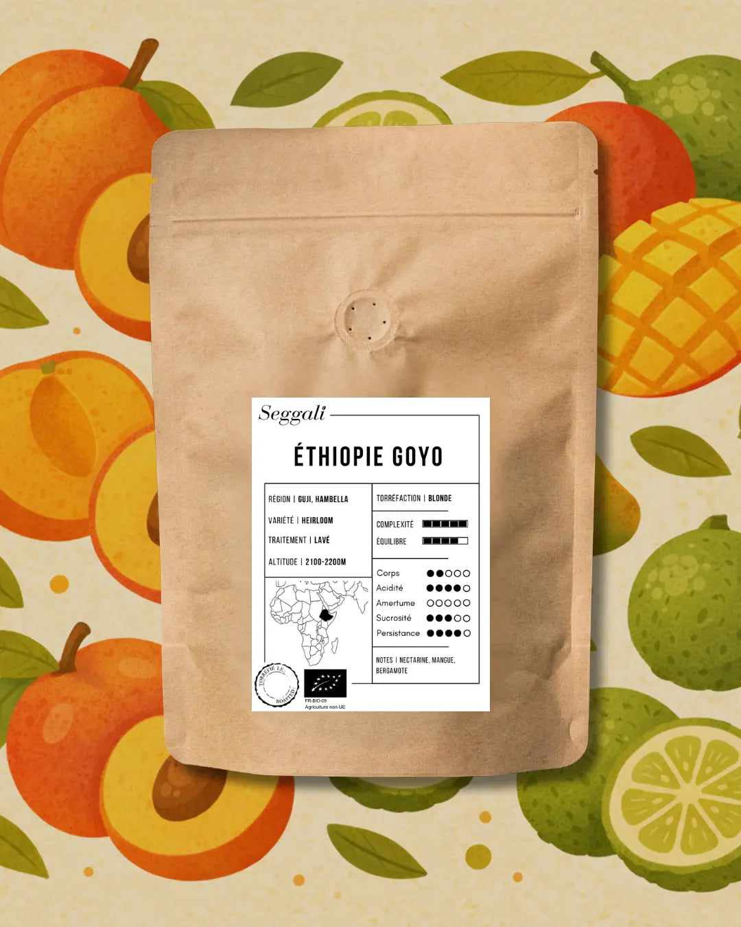 Sachet de café Seggali de l'Éthiopie Goyo