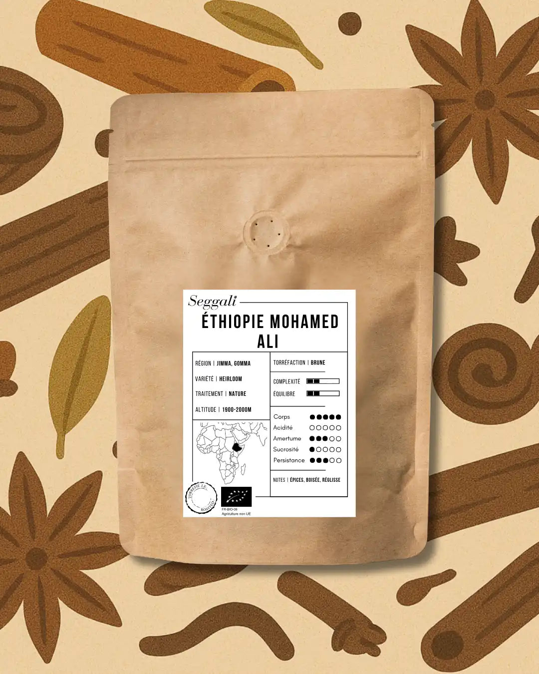 Sachet de café Seggali d'Ethiopie Mohamed Ali 