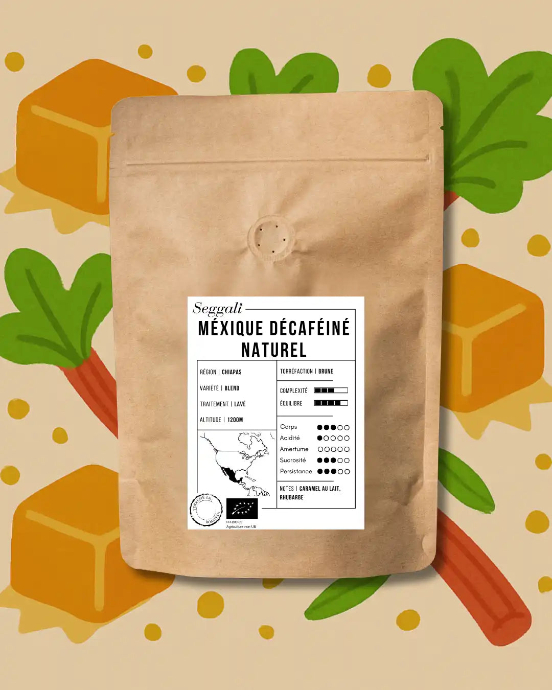 Sachet de café Seggali du Méxique décaféiné naturel 