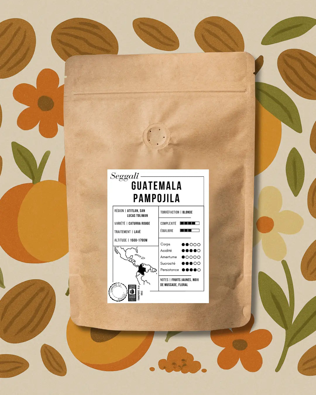 Sachet de café Seggali du Guatemala Pampojila FCCO